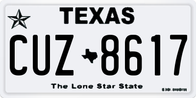 TX license plate CUZ8617