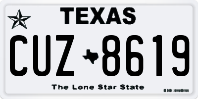 TX license plate CUZ8619