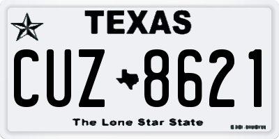 TX license plate CUZ8621