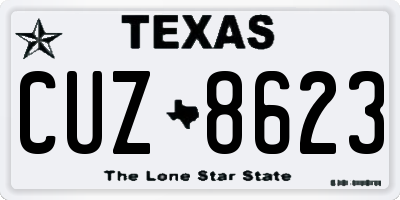 TX license plate CUZ8623