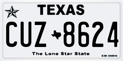 TX license plate CUZ8624