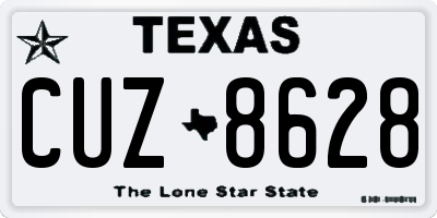 TX license plate CUZ8628