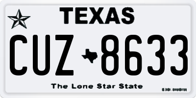 TX license plate CUZ8633