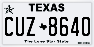 TX license plate CUZ8640