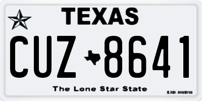 TX license plate CUZ8641