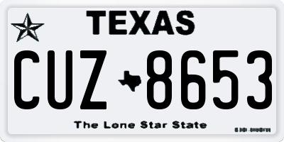 TX license plate CUZ8653