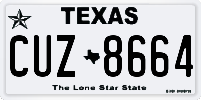 TX license plate CUZ8664