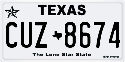 TX license plate CUZ8674