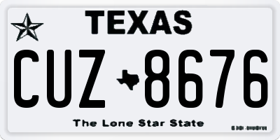 TX license plate CUZ8676