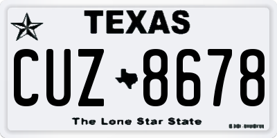TX license plate CUZ8678
