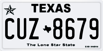 TX license plate CUZ8679