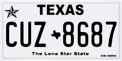 TX license plate CUZ8687