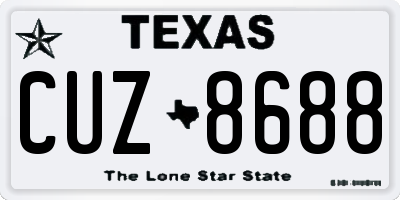 TX license plate CUZ8688