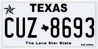 TX license plate CUZ8693