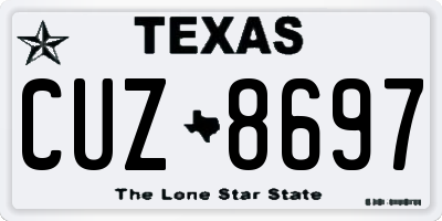 TX license plate CUZ8697