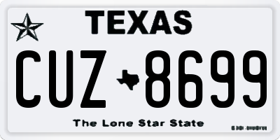 TX license plate CUZ8699