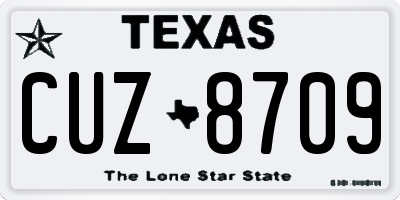 TX license plate CUZ8709