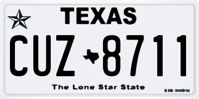 TX license plate CUZ8711