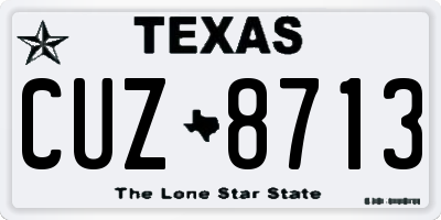 TX license plate CUZ8713