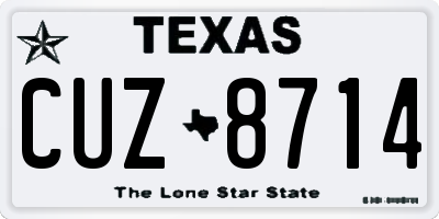 TX license plate CUZ8714