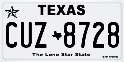 TX license plate CUZ8728