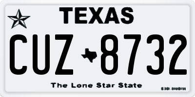 TX license plate CUZ8732