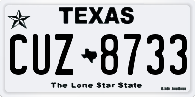 TX license plate CUZ8733