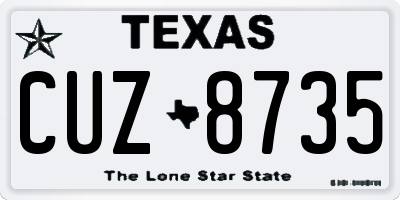 TX license plate CUZ8735