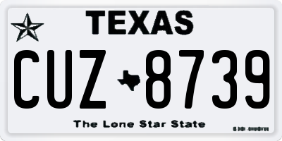 TX license plate CUZ8739