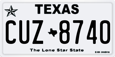 TX license plate CUZ8740