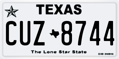 TX license plate CUZ8744
