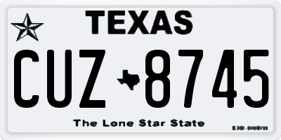 TX license plate CUZ8745