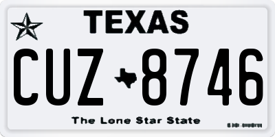 TX license plate CUZ8746