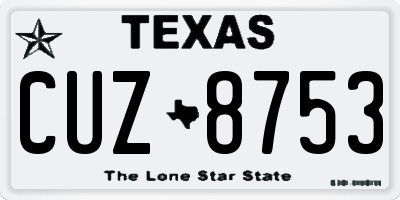 TX license plate CUZ8753