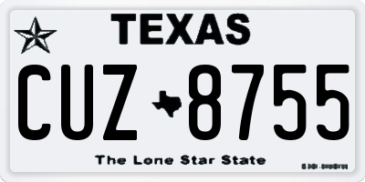 TX license plate CUZ8755