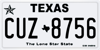TX license plate CUZ8756