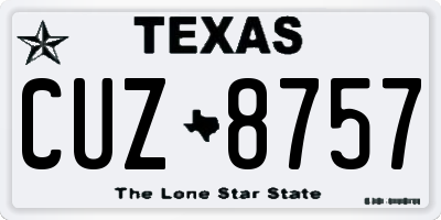 TX license plate CUZ8757