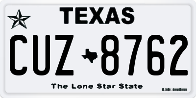 TX license plate CUZ8762