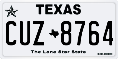 TX license plate CUZ8764