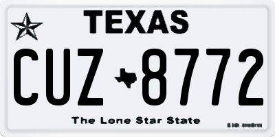 TX license plate CUZ8772