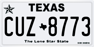 TX license plate CUZ8773