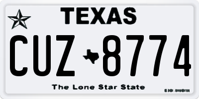 TX license plate CUZ8774