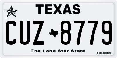 TX license plate CUZ8779