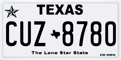 TX license plate CUZ8780