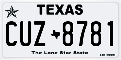 TX license plate CUZ8781