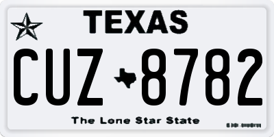 TX license plate CUZ8782