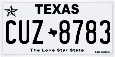 TX license plate CUZ8783