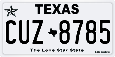 TX license plate CUZ8785