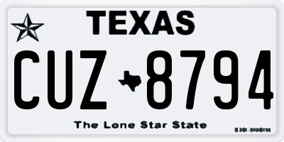 TX license plate CUZ8794