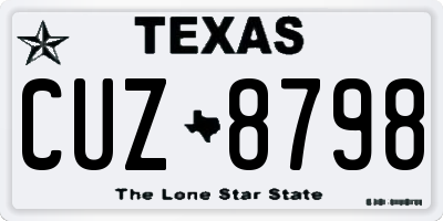 TX license plate CUZ8798